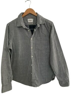 Goodiellow & Co Black and White Micro-Check Button-Down Shirt Med